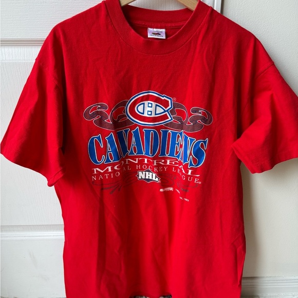 VTG Trench 1993 Montreal Canadiens NHL FOTL Single Stitch T-Shirt Size: XL - Picture 2 of 9